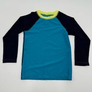 Tea Collection Boys Kids Long Sleeve Rash Guard Swim Blue, Black, Yellow Size 4T
